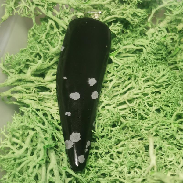 Schneeflocken Obsidian Anhänger